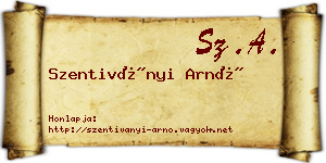 Szentiványi Arnó névjegykártya